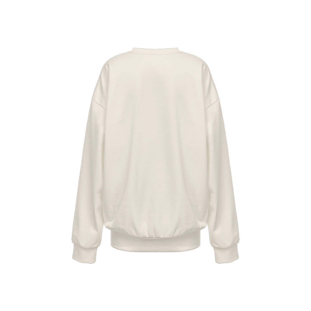 Women's Relaxed Fit Crewneck Sweatshirt-Super Heavy 375g - Sand Dune