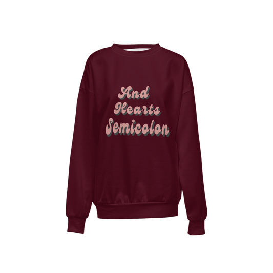 Women's Relaxed Fit Crewneck Sweatshirt-Super Heavy 375g - Burgundy